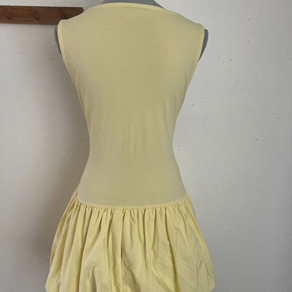 ASOS Yellow Bubble Hem Mini Dress Y2K Party Dress - Picture 6 of 7